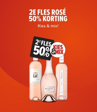 Kies en mix je favoriete rose: nu 2e fles halve prijs
